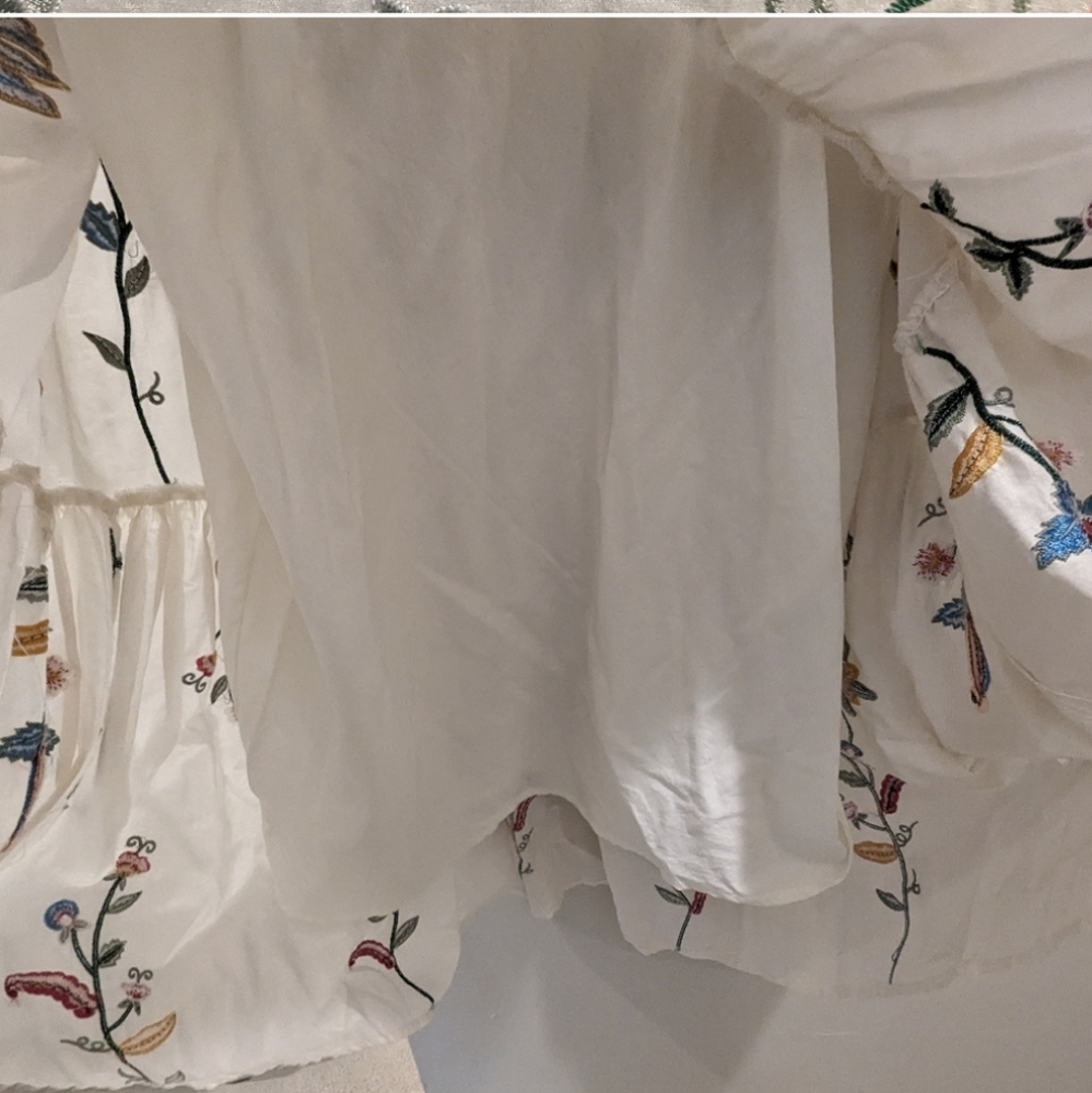 Zara mulberry silk embroidered dress - Picture 8 of 9